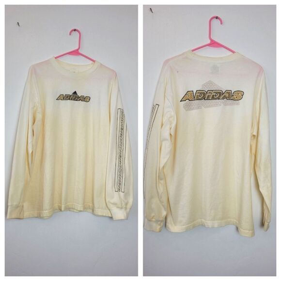 Vintage Adidas Long Sleeve Crew Neck Pullover T-Shirt Mens Medium Grunge Y2K 90s - Picture 1 of 12
